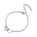 Summer new creative mirror stainless steel double love couple bracelet anklet